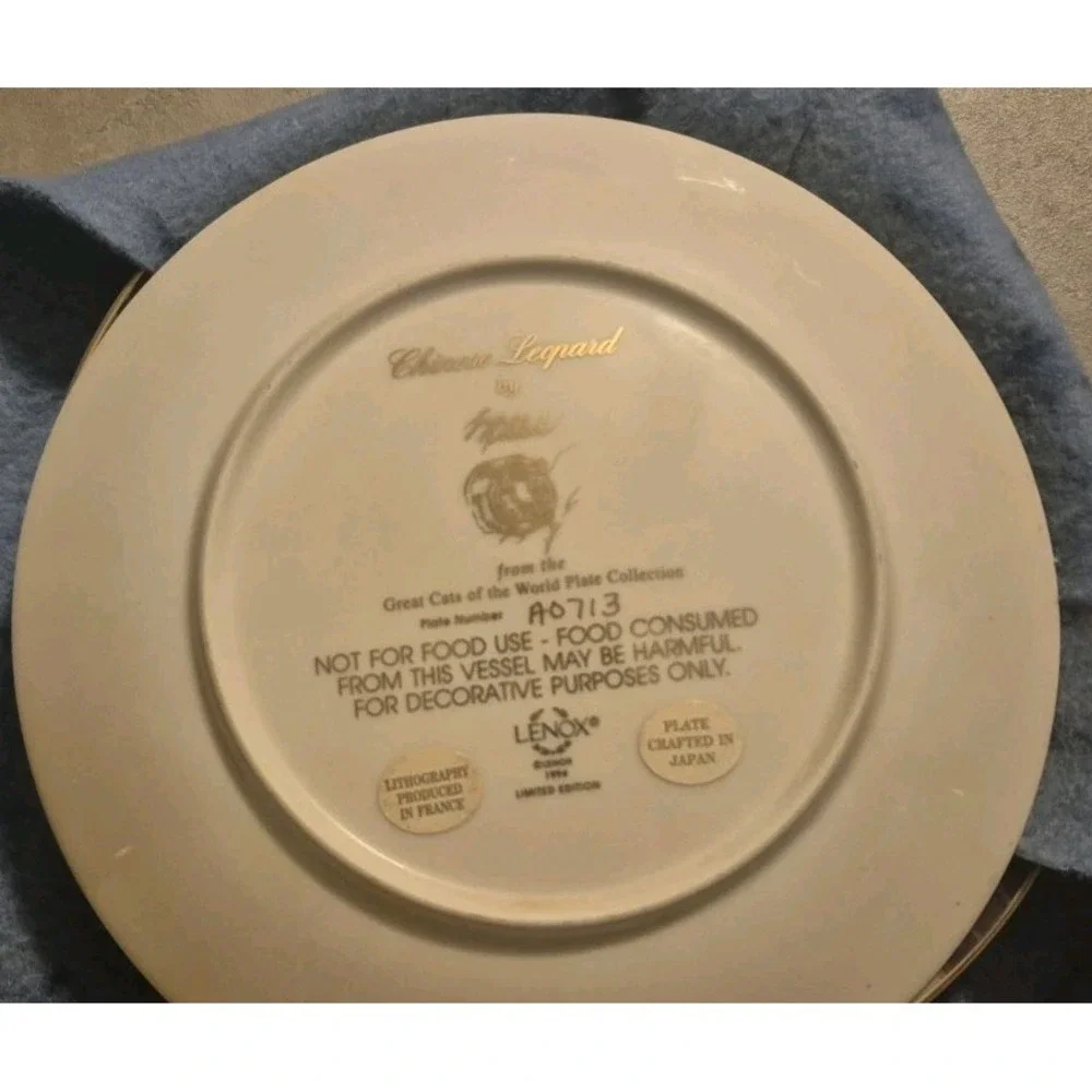 Lenox Great Cats Of The World Plate Collection Limited Edition Chinese Leopard